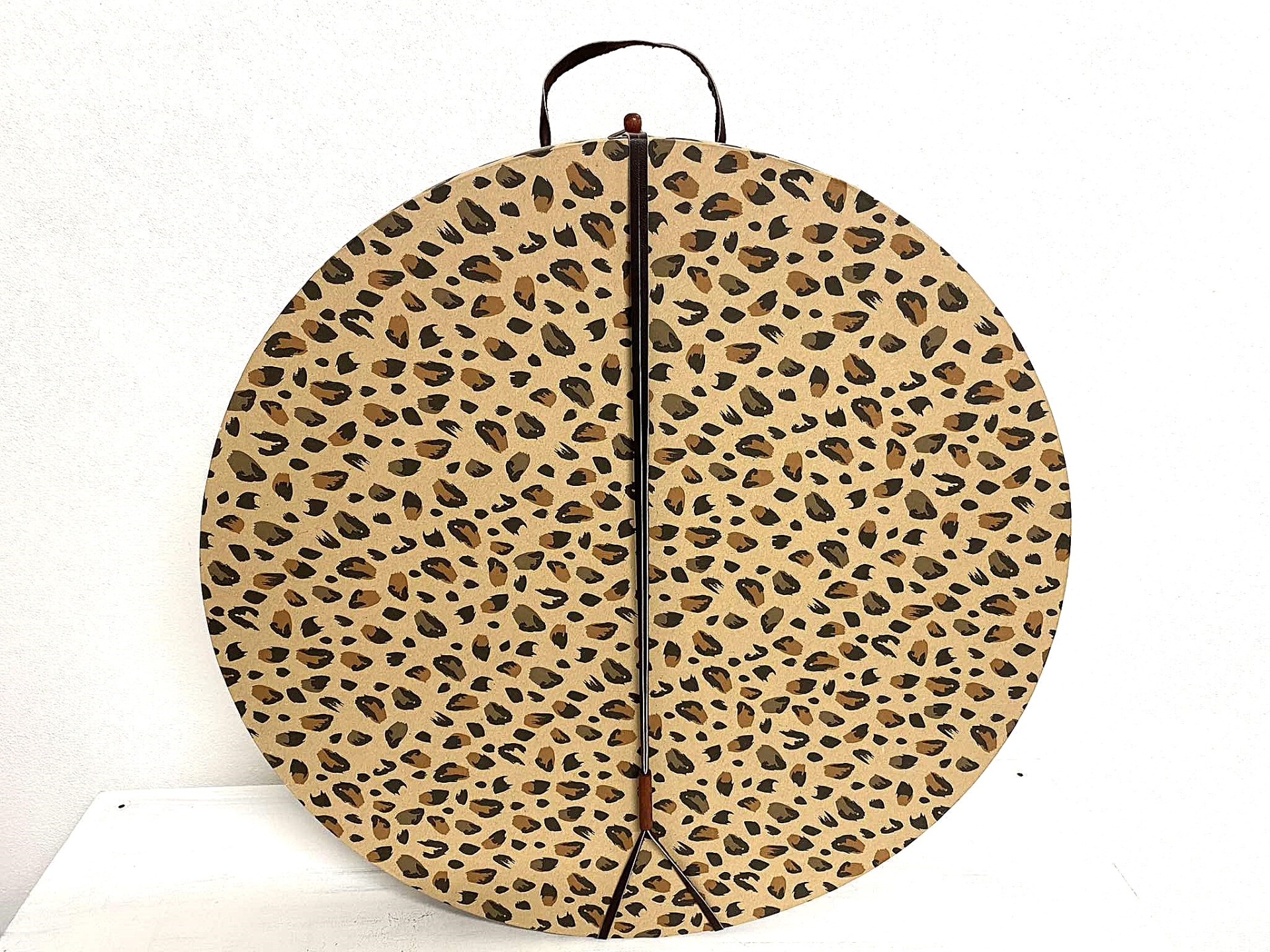 Cestovní kulatá krabice na klobouky, kloboukovka glamour 50 cm